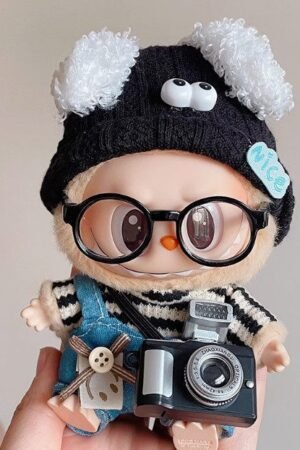 Labubu Clothes Set – Striped Sweater, Hat, Glasses & Camera Set | nekolulu