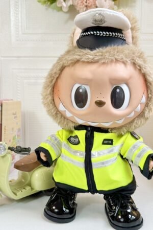 Labubu Clothes - Neon Green Police Uniform Set | nekolulu