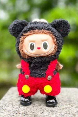 Labubu Clothes - Red Black Mickey Set + Shoes | nekolulu