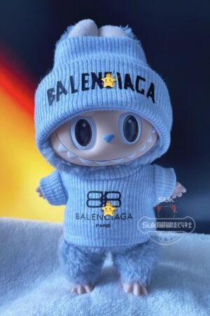 Labubu Clothes - Light Blue Knitted Balenciaga Set | nekolulu