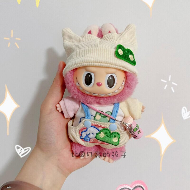 Labubu Clothes Set – Cartoon Overalls & Knitted Hat | nekolulu 2 Labubu Clothes Set – Cartoon Overalls & Knitted Hat | nekolulu - Image 2