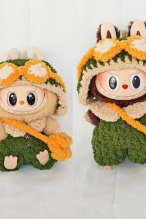 Labubu Clothes - Plush Doll Handmade Green Jumpsuit Set | nekolulu