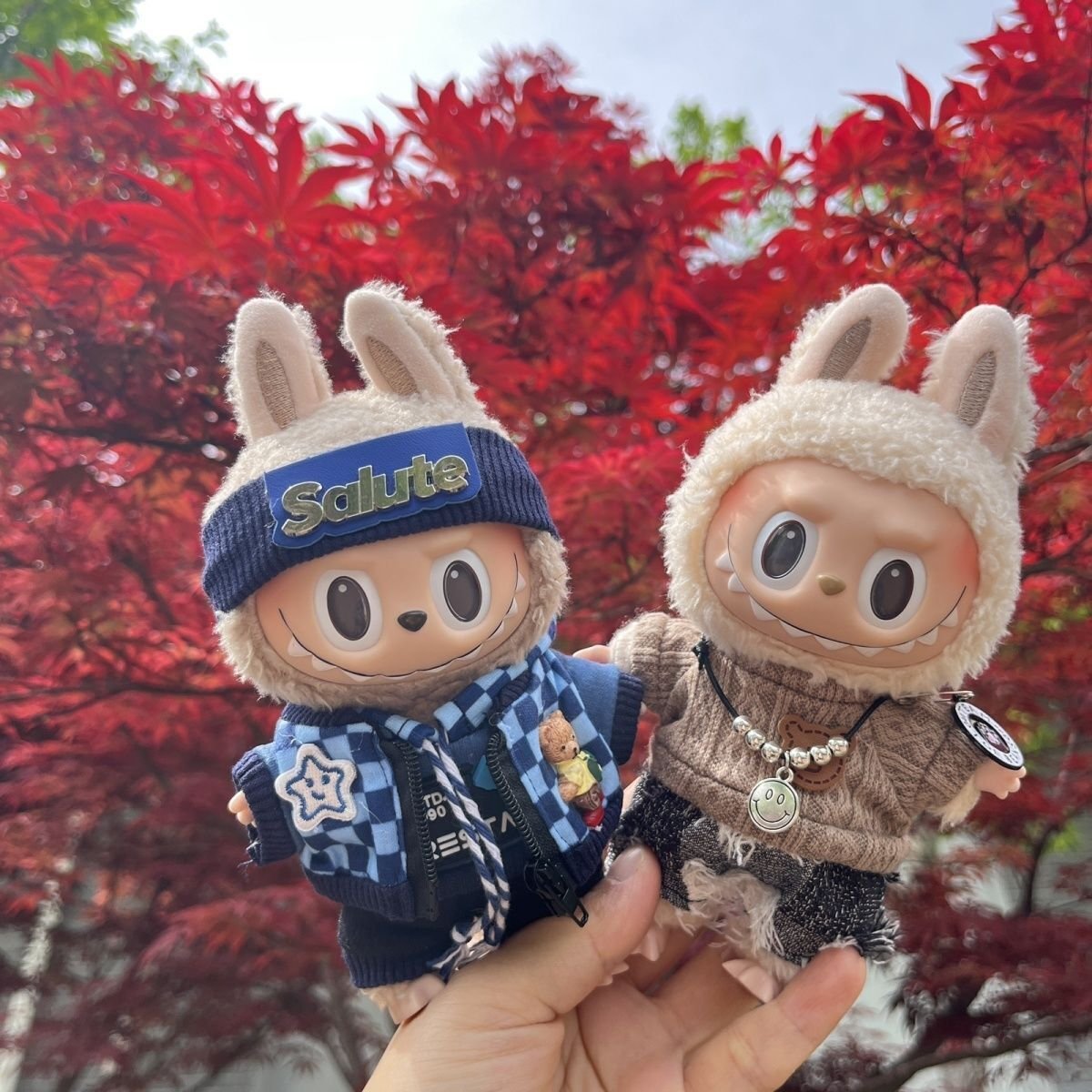 Labubu Clothing - Blue Checker Clothes Set | nekolulu 3 Labubu Clothing - Blue Checker Clothes Set | nekolulu - Image 3