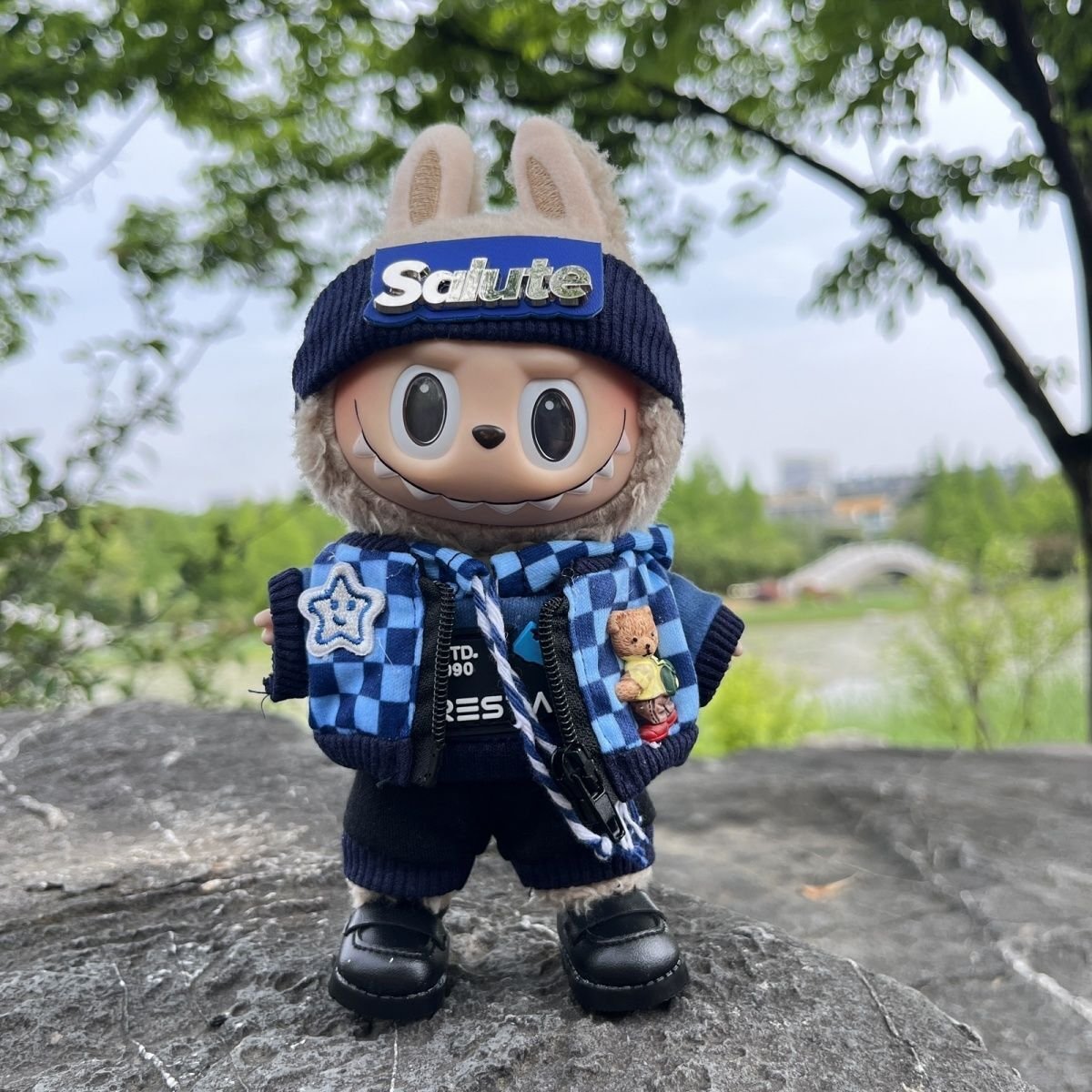 Labubu Clothing - Blue Checker Clothes Set | nekolulu 5 Labubu Clothing - Blue Checker Clothes Set | nekolulu - Image 5