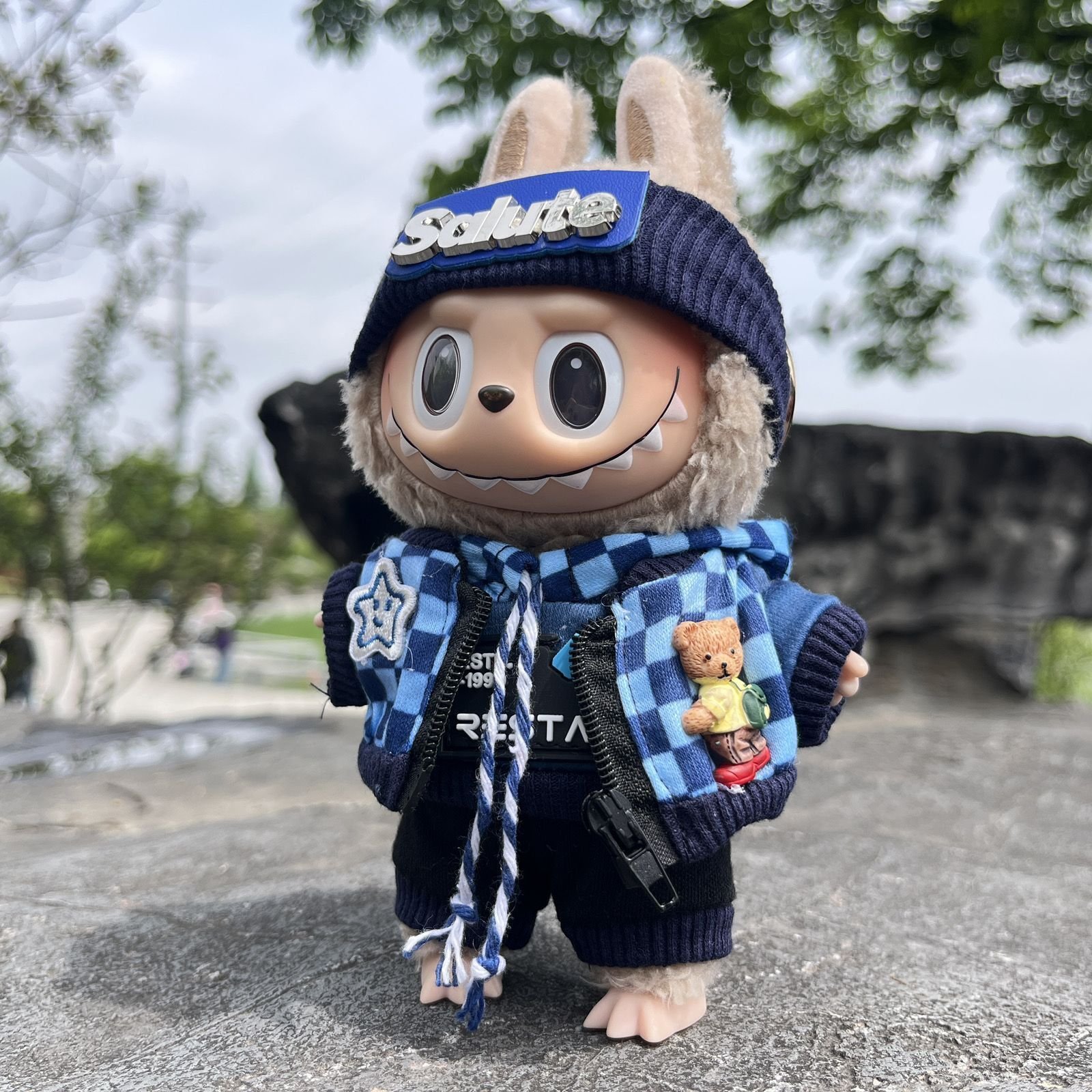 Labubu Clothing - Blue Checker Clothes Set | nekolulu 11 Labubu Clothing - Blue Checker Clothes Set | nekolulu - Image 11