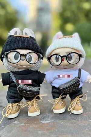 Labubu Clothes Set – Handmade Plush Doll Outfits (Black/White/Shoes) | nekolulu