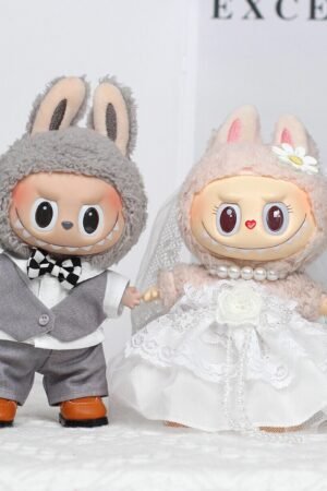 Labubu Clothes Set – Gentleman Vest & Wedding Dress | nekolulu