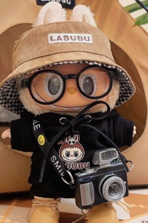 Labubu Doll Clothes: Handmade Trendy Vintage Outfit Set (Hat, Glasses, Camera, Sweater, Pants & Multi-Piece Options)