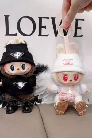 Labubu Clothes Set – 2025 Handmade Plush Angel Outfits (Black/White) | nekolulu