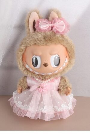 Labubu Clothes Set – 38cm Pink Lace Princess Dress | nekolulu