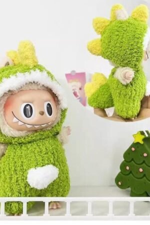 Labubu Clothes Set – Green Dinosaur Jumpsuit | nekolulu