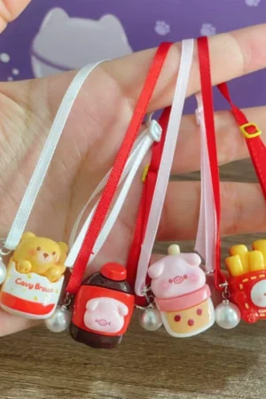 Labubu Mini Ribbon Shoulder Bag - Coke Doll Accessories, Miniature Scene Pendant | nekolulu