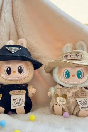 LABUBU Clothes Set - Black/Brown Moon Bear Pants & Two-piece Outfits