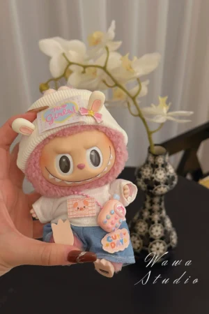 LABUBU Clothes Set - Rabbit Hat, Phone Decor, Rabbit Four-Piece Outfit