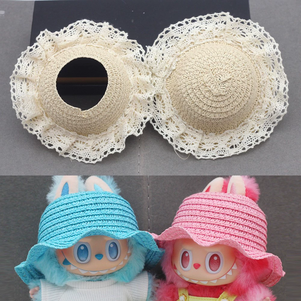 Labubu Doll Straw Hat - Handmade Woven, Multi-color, Labubu Doll Accessories | nekolulu 2 Labubu Doll Straw Hat - Handmade Woven, Multi-color, Labubu Doll Accessories | nekolulu - Image 2