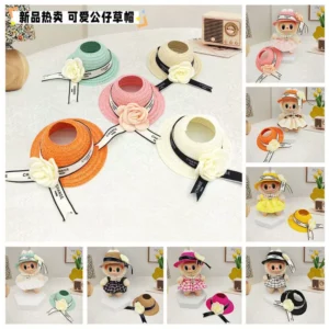 Labubu straw hat made sun hat doll clothes accessories