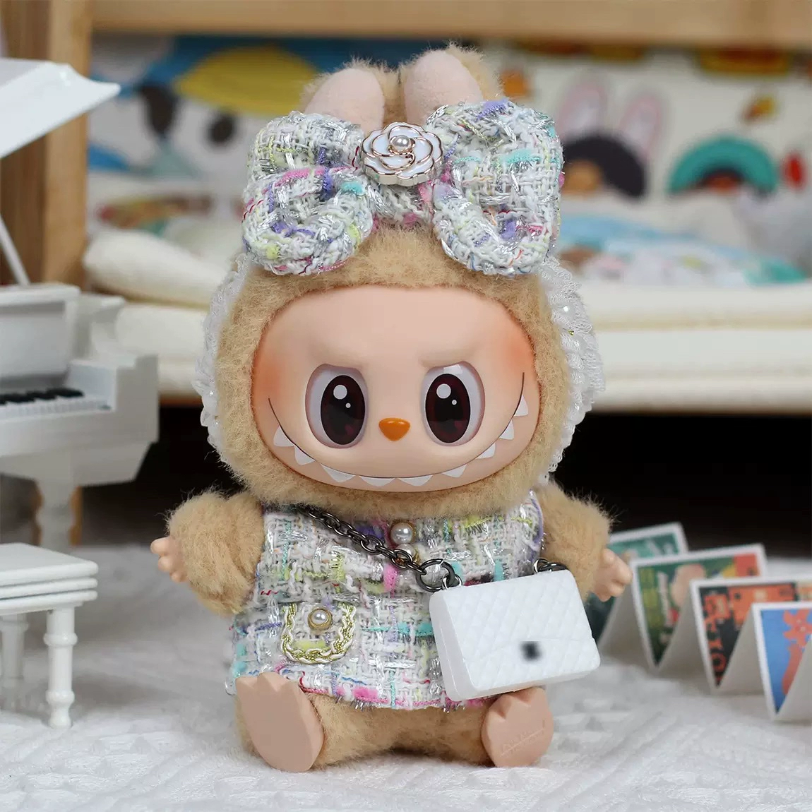 LABUBU Clothes Set - Colorful Little Fragrance Two-piece Outfit 2 LABUBU Clothes Set - Colorful Little Fragrance Two-piece Outfit - Image 2