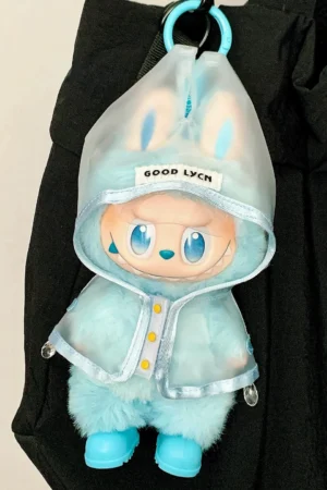 Labubu Clothes Set – Transparent Letter Raincoat | nekolulu