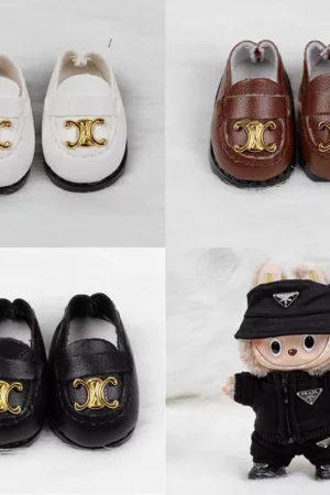 Labubu Shoes - Classic Leather Loafers for 17CM Labubu & 10CM Dolls | nekolulu