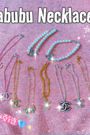 Labubu Baby Necklace - Handmade Macaron Doll Accessories | nekolulu