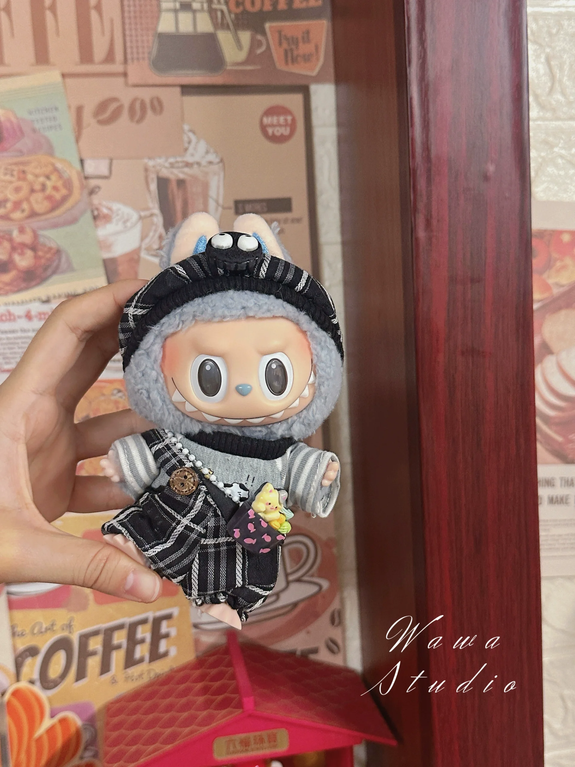 LABUBU Clothes Set - Striped Art Puppy Four-piece Outfit 3 LABUBU Clothes Set - Striped Art Puppy Four-piece Outfit - Image 3