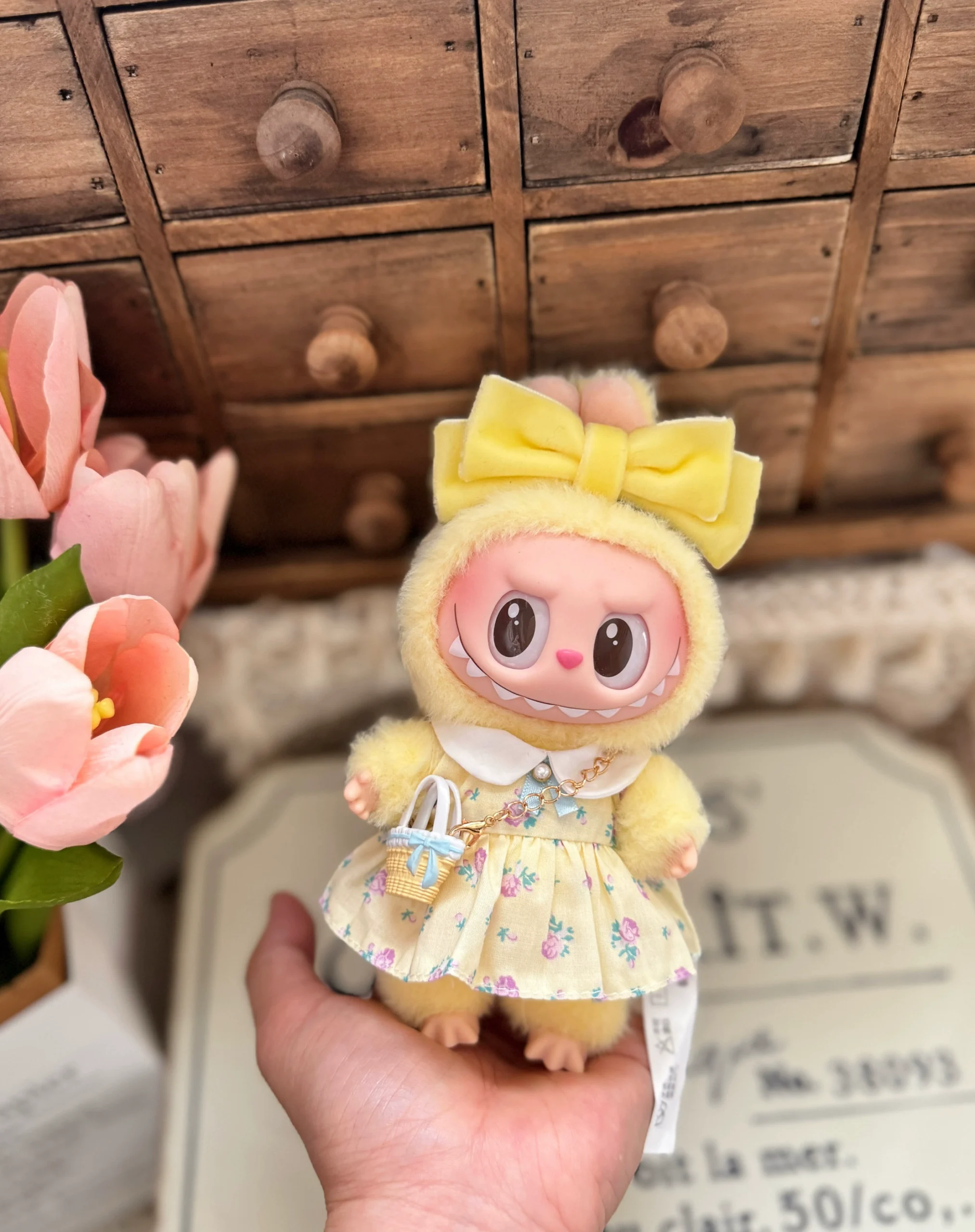 Labubu Clothes Set - Yellow Floral Skirt Headband, Labubu Doll Apparel | nekolulu 1 Labubu Clothes Set - Yellow Floral Skirt Headband, Labubu Doll Apparel | nekolulu