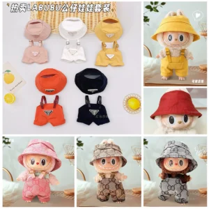 Spot rag doll clothes, fisherman hat, doll overalls, hat, two-piece dolls, clothes accessories, dress up