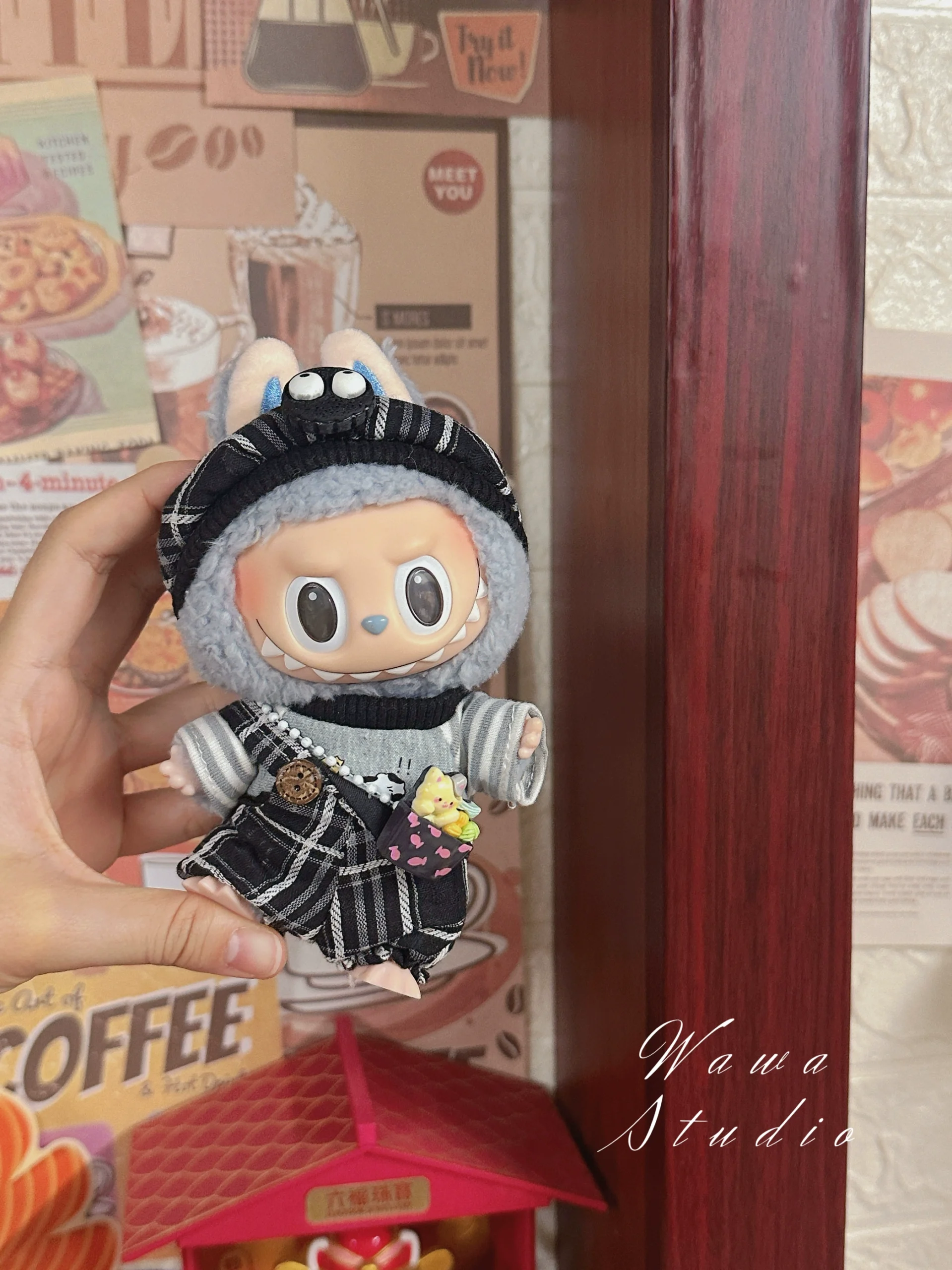 LABUBU Clothes Set - Striped Art Puppy Four-piece Outfit 1 LABUBU Clothes Set - Striped Art Puppy Four-piece Outfit