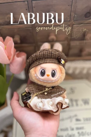 Labubu Clothes Set - Plaid Cape Skirt Set | nekolulu