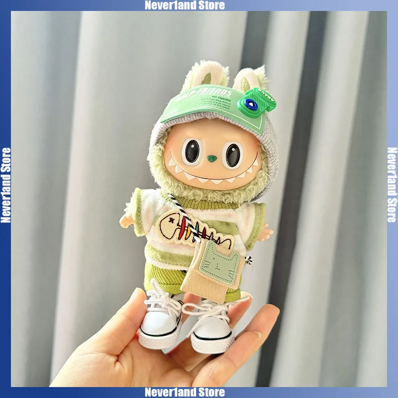Labubu Doll Clothes: 15/17CM Idol Kpop Green Outfit Set with Bag & Accessories 4 Labubu Doll Clothes: 15/17CM Idol Kpop Green Outfit Set with Bag & Accessories - Image 4