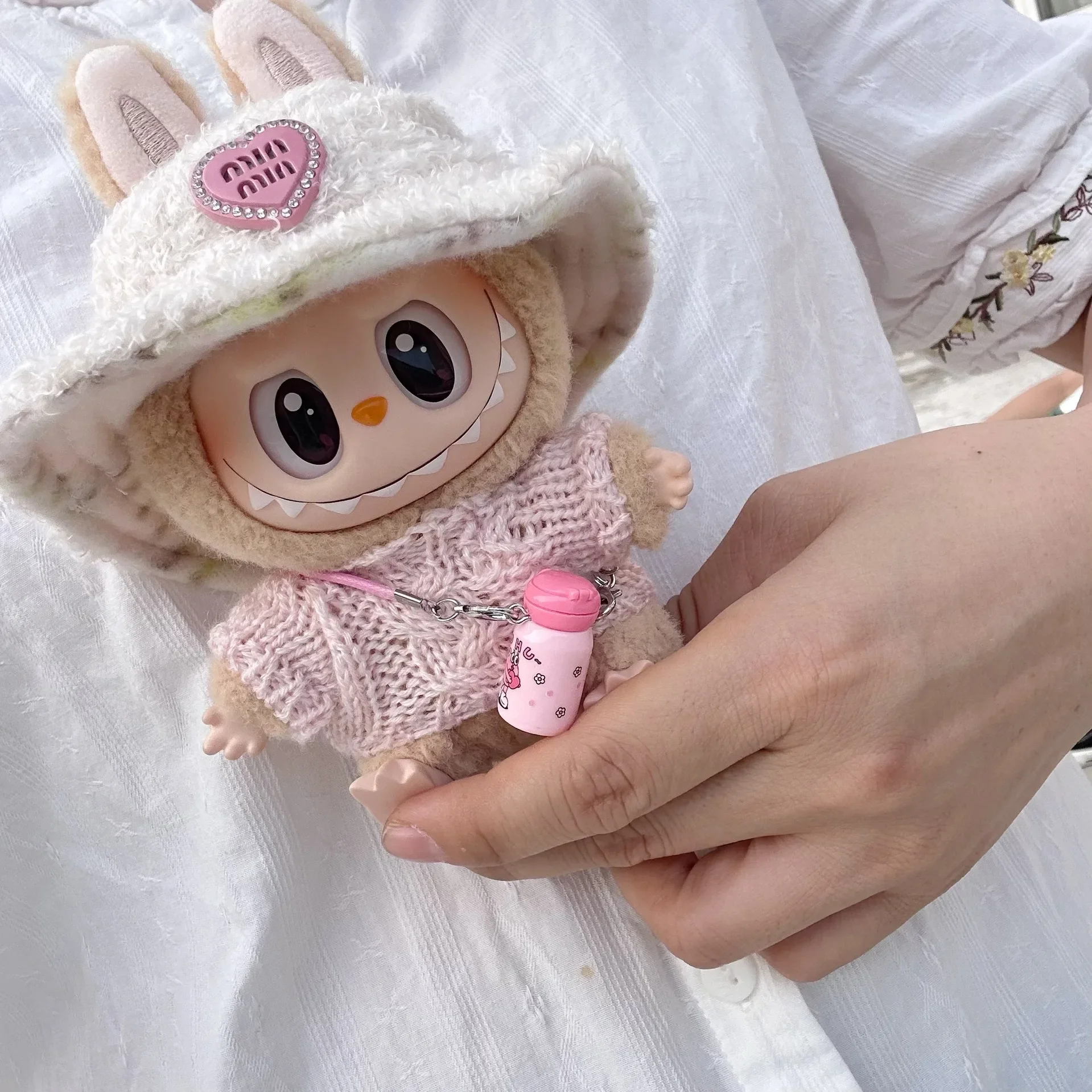 Labubu Doll Clothes: 15/17CM Idol Kpop Style Mini Plush Overalls Set 2 Labubu Doll Clothes: 15/17CM Idol Kpop Style Mini Plush Overalls Set - Image 2