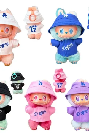 Labubu Doll Accessories: LA Baseball Suit Pendant & Sitting Doll Clothes (V1/V2/V3)