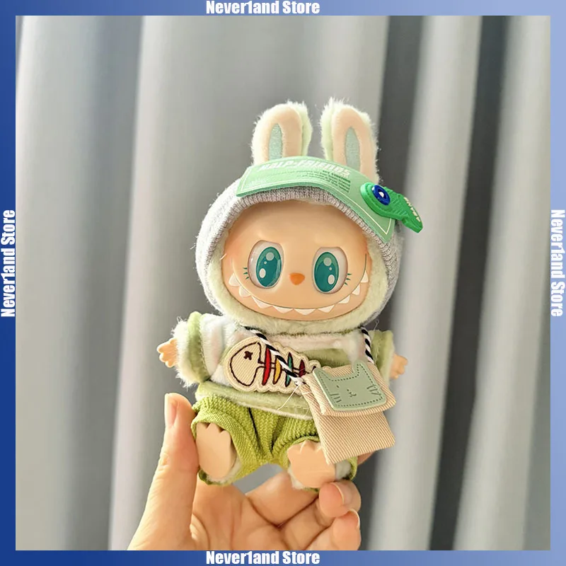 Labubu Doll Clothes: 15/17CM Idol Kpop Green Outfit Set with Bag & Accessories 2 Labubu Doll Clothes: 15/17CM Idol Kpop Green Outfit Set with Bag & Accessories - Image 2