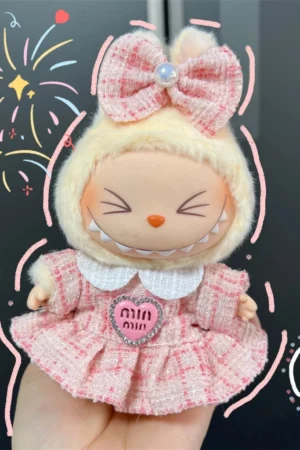 Labubu Doll Clothes: 15/17CM Sweet Princess Dress & Cloak Set (High-Quality)