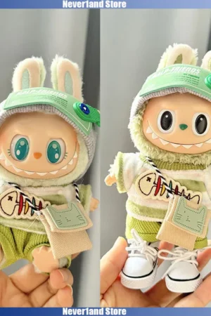 Labubu Doll Clothes: 15/17CM Idol Kpop Green Outfit Set with Bag & Accessories