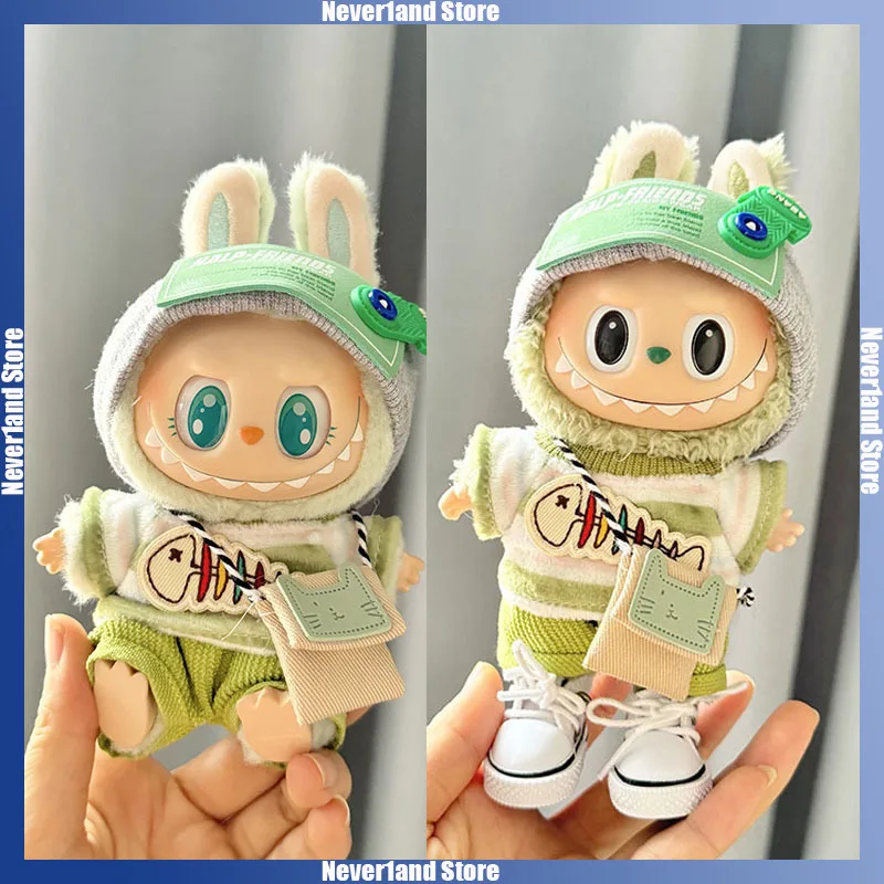 Labubu Doll Clothes: 15/17CM Idol Kpop Green Outfit Set with Bag & Accessories 1 Labubu Doll Clothes: 15/17CM Idol Kpop Green Outfit Set with Bag & Accessories