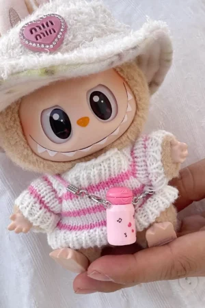 Labubu Doll Clothes: 15/17CM Idol Kpop Style Mini Plush Overalls Set