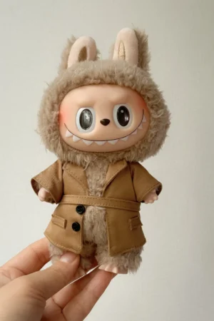 Labubu Doll Clothes: 15/17CM Spring/Autumn Trench Coat with Belt
