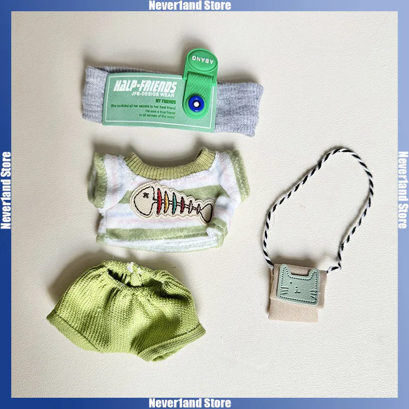 Labubu Doll Clothes: 15/17CM Idol Kpop Green Outfit Set with Bag & Accessories 6 Labubu Doll Clothes: 15/17CM Idol Kpop Green Outfit Set with Bag & Accessories - Image 6