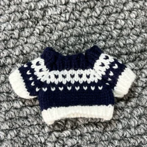 blue and white sweater