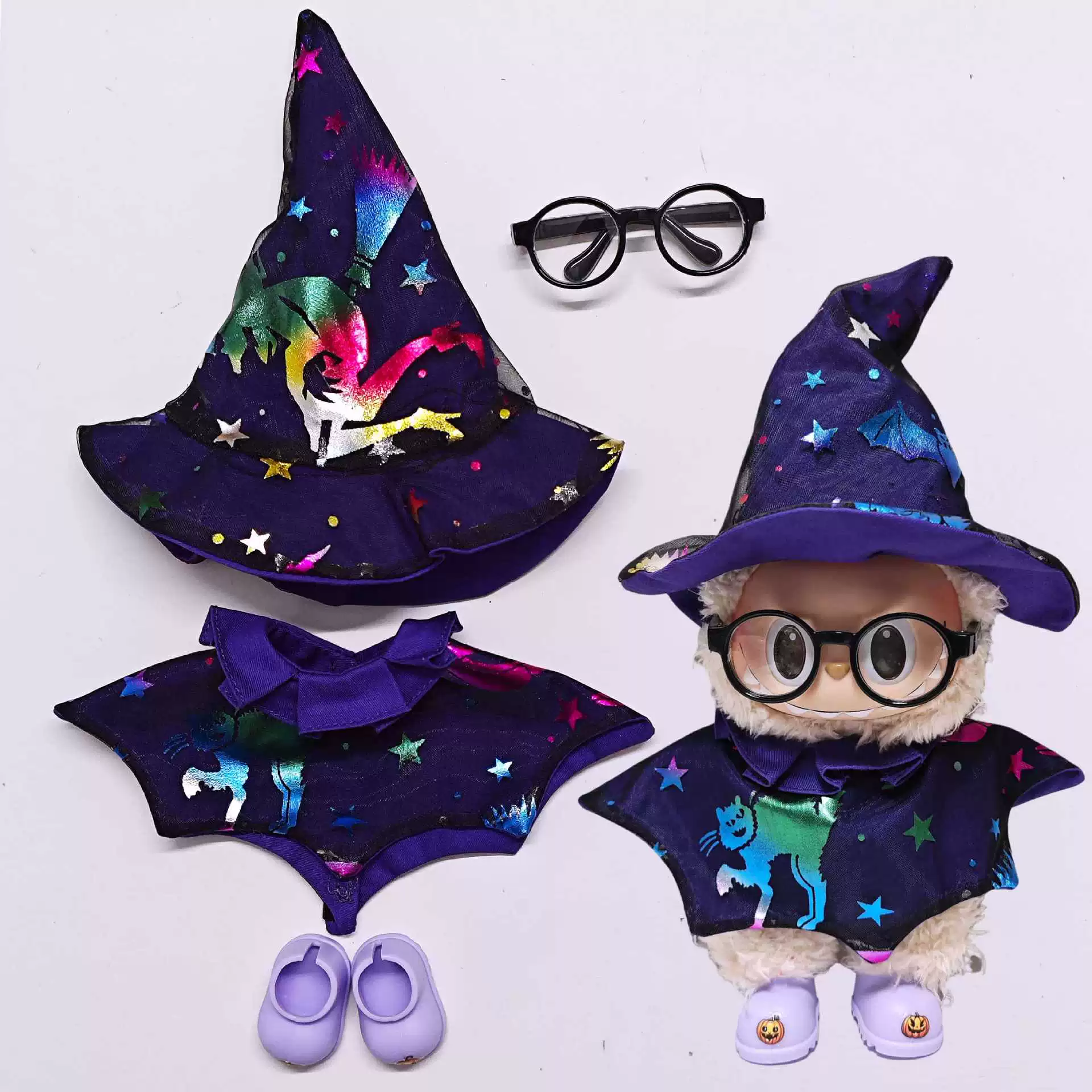 Labubu Doll Clothes (Halloween) – 17CM Witch Cloak, Hat & Skirt Set for 1st-3rd Gen Labubu (18 SKUs) | nekolulu 11 Labubu Doll Clothes (Halloween) – 17CM Witch Cloak, Hat & Skirt Set for 1st-3rd Gen Labubu (18 SKUs) | nekolulu - Image 11