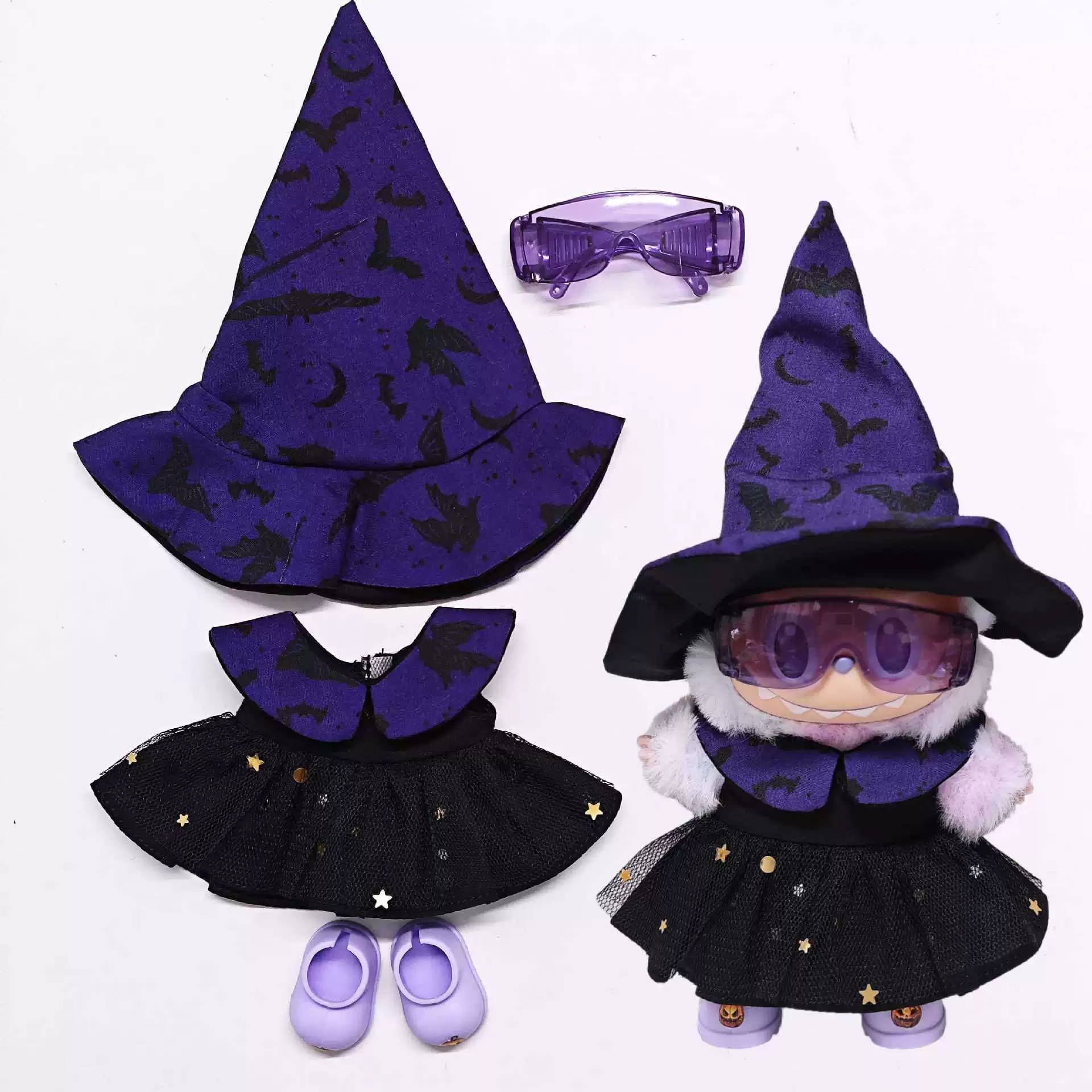 Labubu Doll Clothes (Halloween) – 17CM Witch Cloak, Hat & Skirt Set for 1st-3rd Gen Labubu (18 SKUs) | nekolulu 13 Labubu Doll Clothes (Halloween) – 17CM Witch Cloak, Hat & Skirt Set for 1st-3rd Gen Labubu (18 SKUs) | nekolulu - Image 13