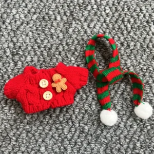Christmas cookie sweater red and green scarf