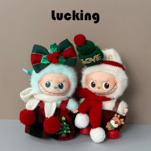 Labubu Doll Clothes – Mini 4.0 Christmas Princess/Overalls Set (2 SKUs) | nekolulu