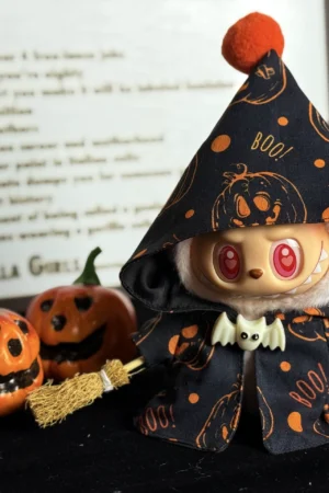 Labubu Doll Clothes (Halloween) – 17CM Sitting Party Pumpkin Cloak & Carnival Outfits (10 SKUs) | nekolulu