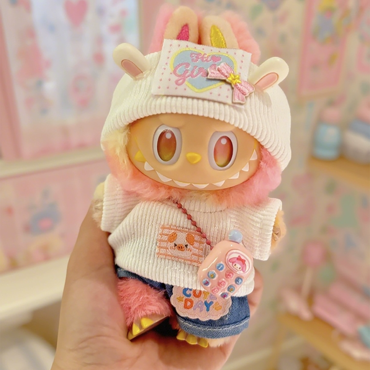 Labubu Doll Clothes – 1st-4th Gen Casual Knit Sweater, Shorts, & Beanie Set (2 SKUs) | nekolulu 2 Labubu Doll Clothes – 1st-4th Gen Casual Knit Sweater, Shorts, & Beanie Set (2 SKUs) | nekolulu - Image 2