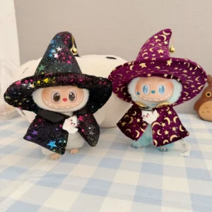 Home 33 Labubu Doll Clothes (Halloween) – Starry Witch Hat & Cloak Set for 1st-3rd Gen Labubu (2 SKUs) | nekolulu