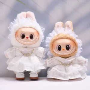 Labubu Doll Clothes (Dress) – Elegant White Lace Princess Dress Set for 1st-4th Gen Labubu (2 SKUs) | nekolulu