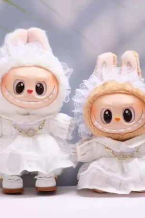 Labubu Doll Clothes (Dress) – Elegant White Lace Princess Dress Set for 1st-4th Gen Labubu (2 SKUs) | nekolulu