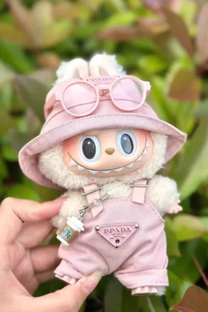 Labubu Doll Clothes (Overalls) – 10-17CM Pink Dopamine Overalls & Accessories for 1st-4th Gen Labubu (11 SKUs) | nekolulu